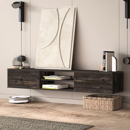Black Oak Floating TV Stand A5682
