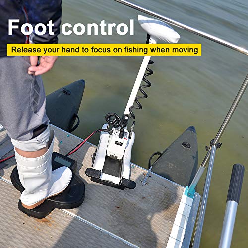 White 12V 55LBS 54inch Bow Mount Trolling Motor with Remote Control W5497