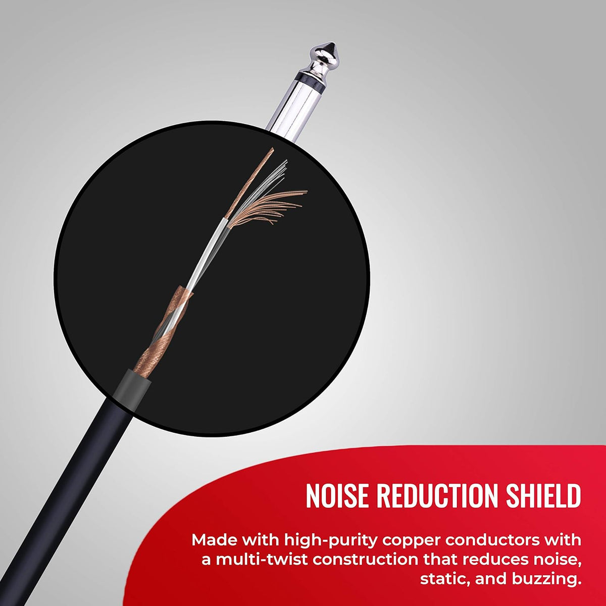 25 ft Straight 1/4 Speaker Cable Pack of 2 D3658
