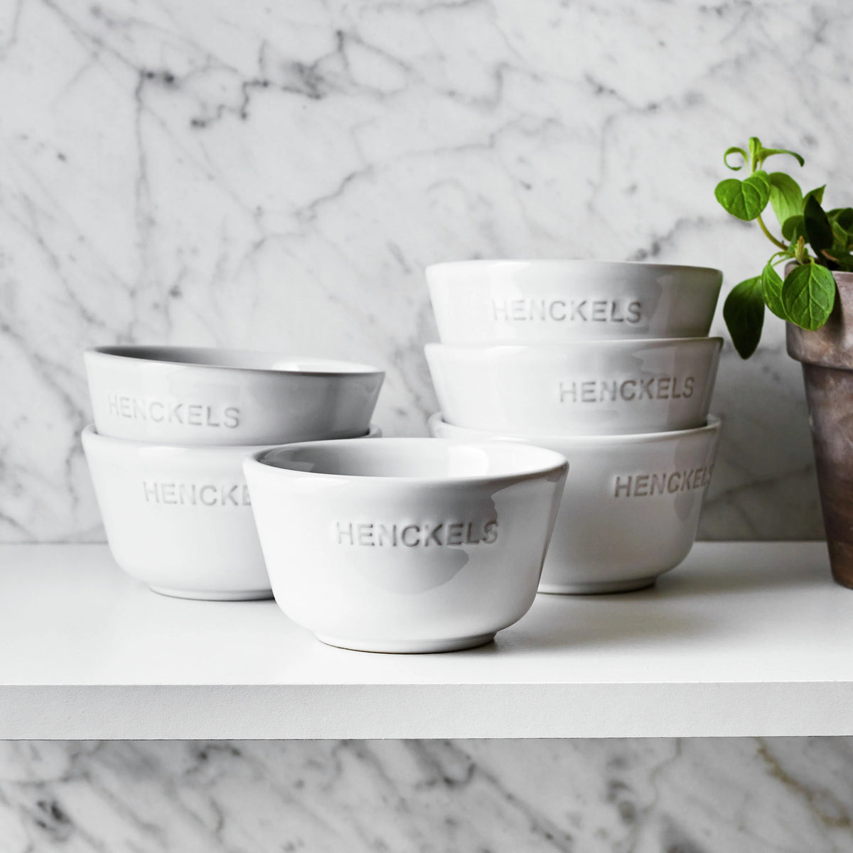 6pc Ceramic Ramekin Set in White O557