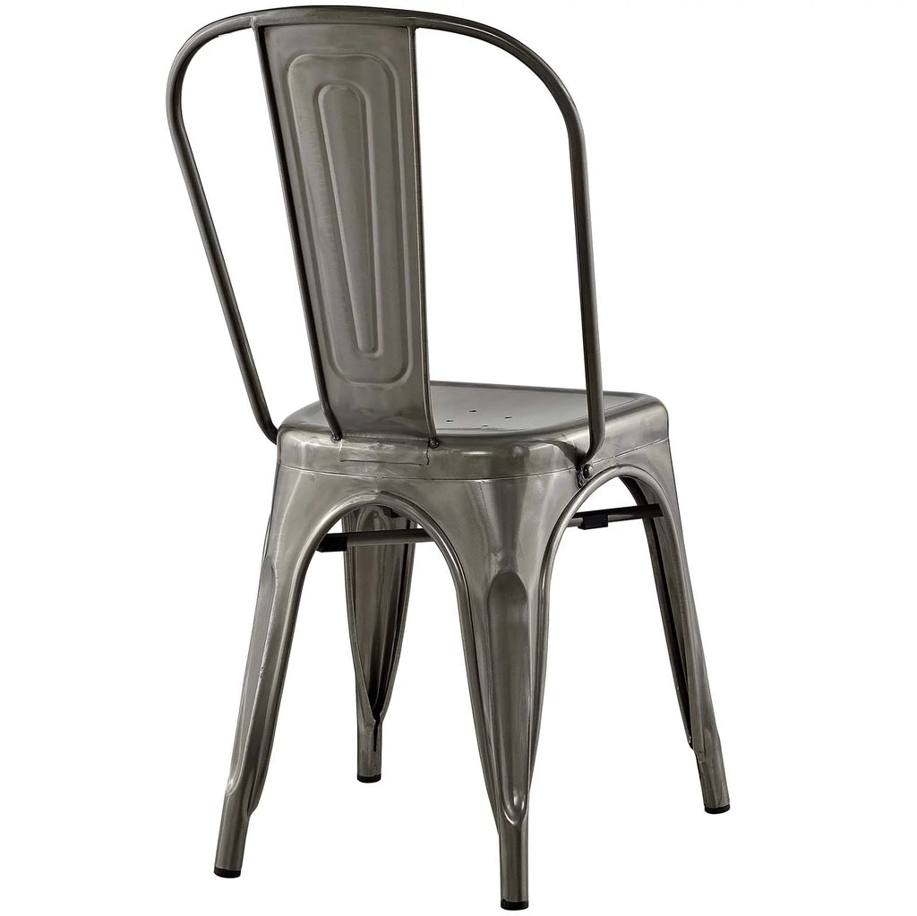 Set of 4 Silver Metal Dining Chair F59954
