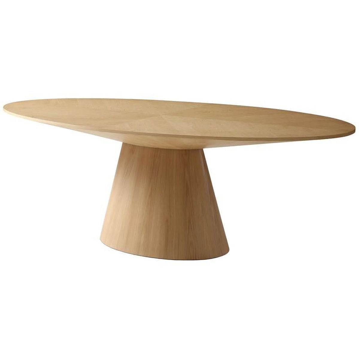 Oval Top Wood Veneer Dining Table in White Oak Z4167