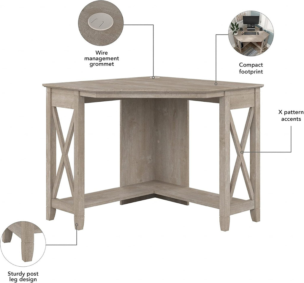Small Corner Desk with Storage Cabinet R345