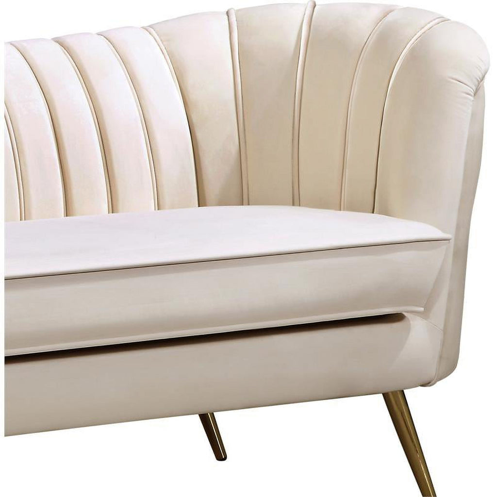 Cream and Gold 3-Piece Accent Chair Loveseat & Sofa Set L253