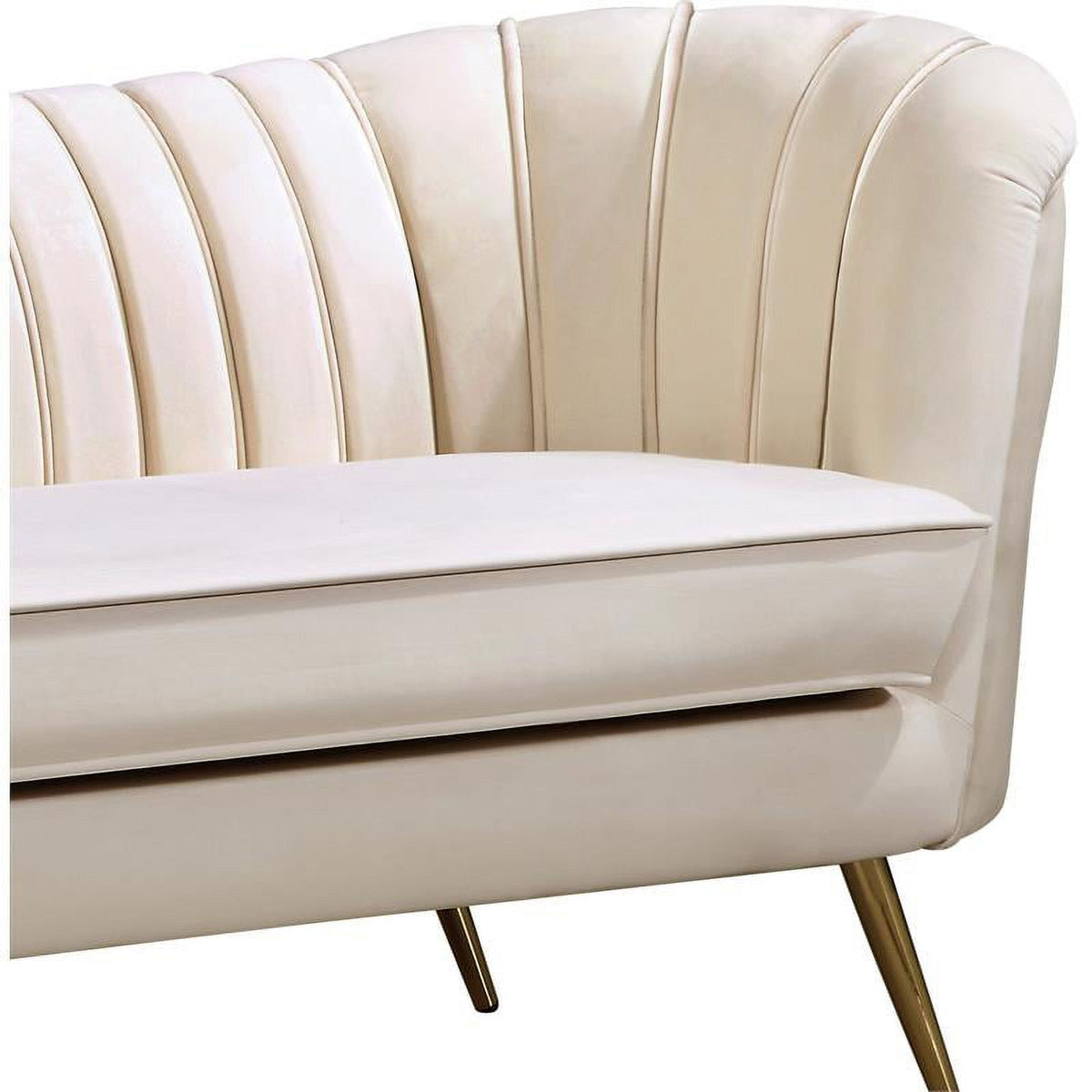 Cream and Gold 3-Piece Accent Chair Loveseat & Sofa Set L253