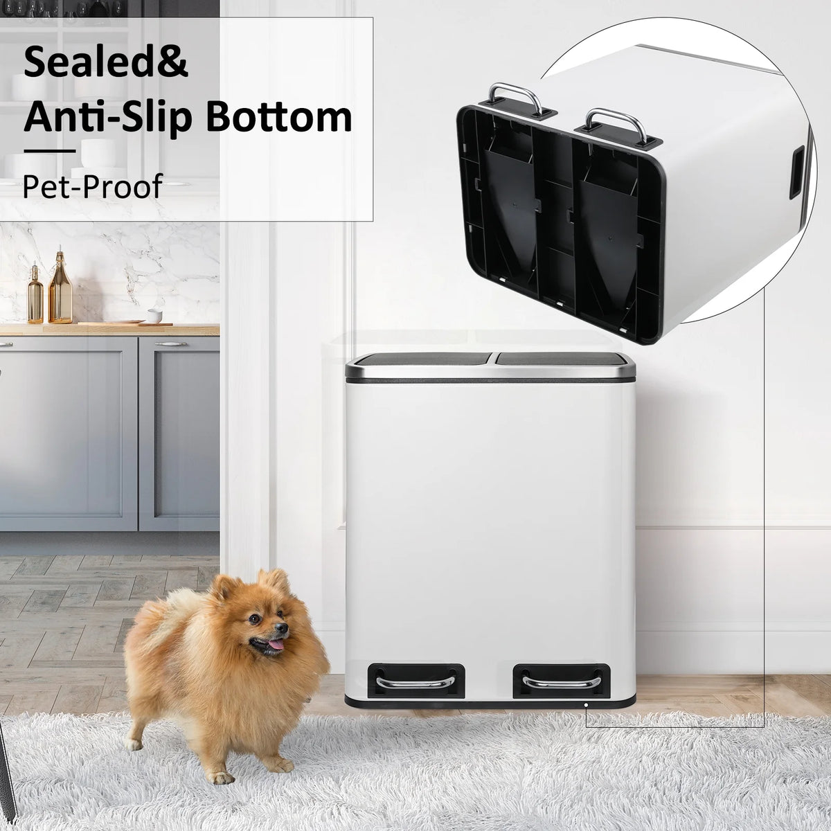 8 Gallon Stainless Steel Step Trash Can L4832