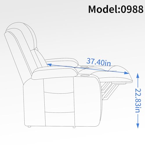 Gray Power Lift Recliner Chair with USB Charging, Cup Holders, Side Pockets, Waist Heating, 8 Point Massage I9343