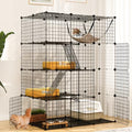 4-Tier Metal Wire Cat Enclosure with Hammock B579