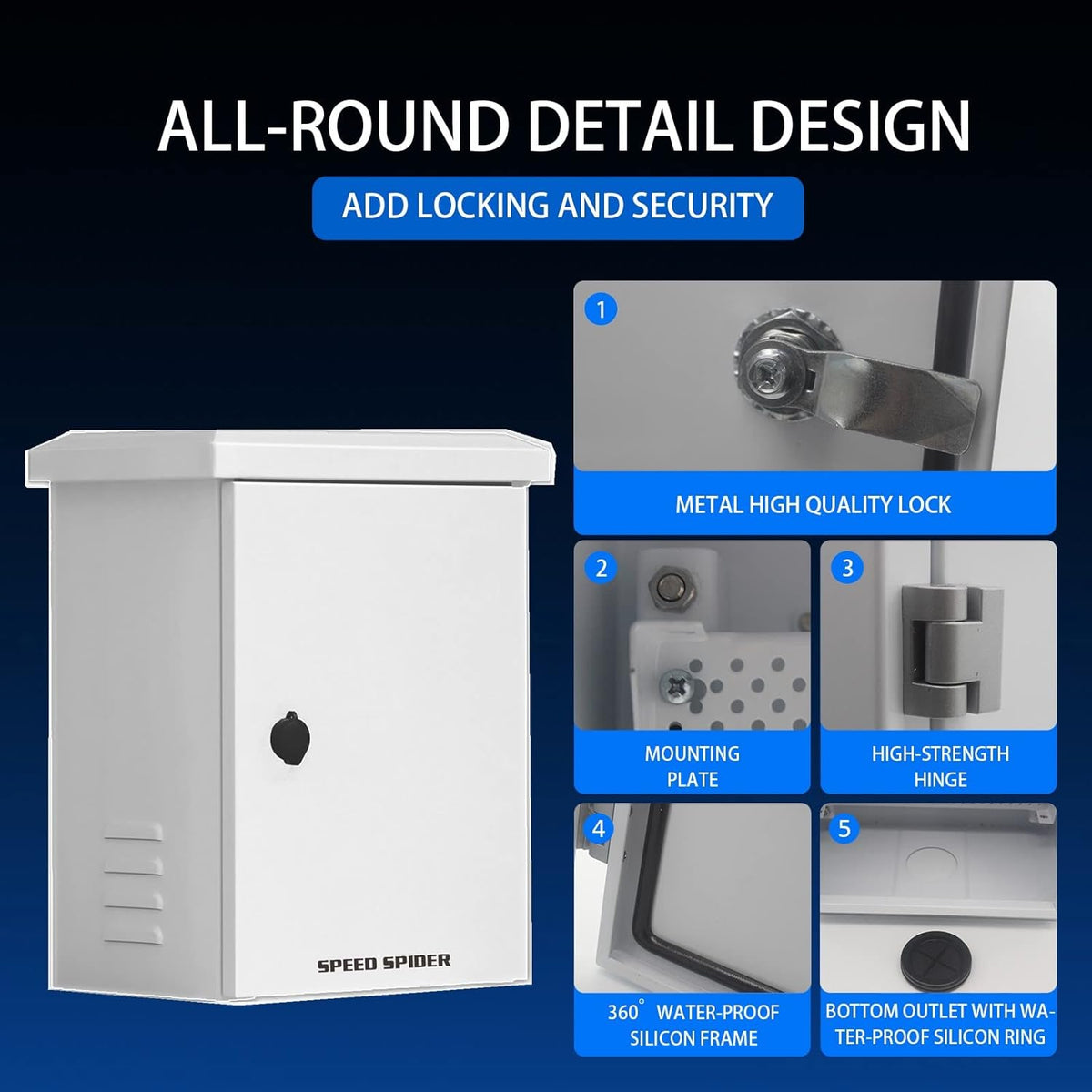 Outdoor Electrical Box, IP55 Stainless Steel Junction Box W899