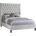 Cream Velvet Queen Bed I193219