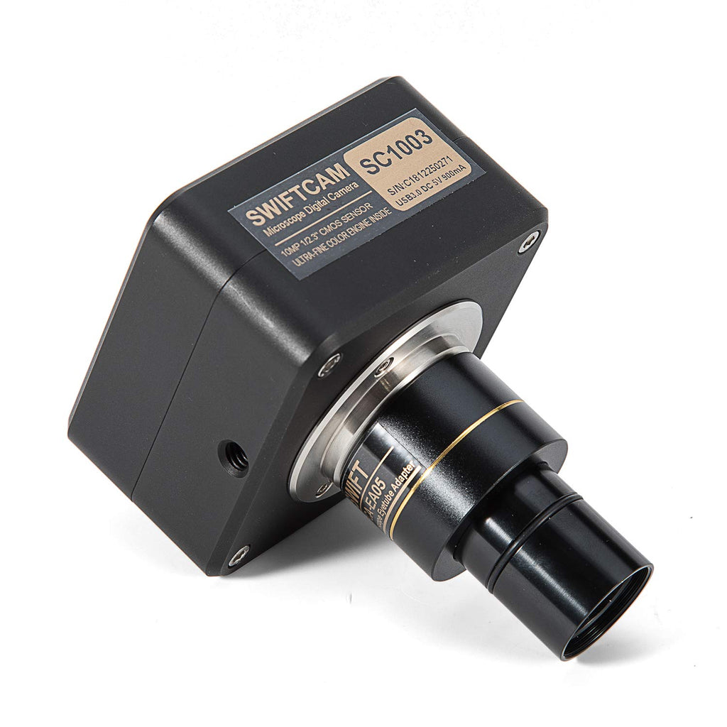 10 Megapixel Camera for Microscopes with Reduction Lens, Calibration Kit, Eyetube Adapters, and USB 3.0 Cable G98975