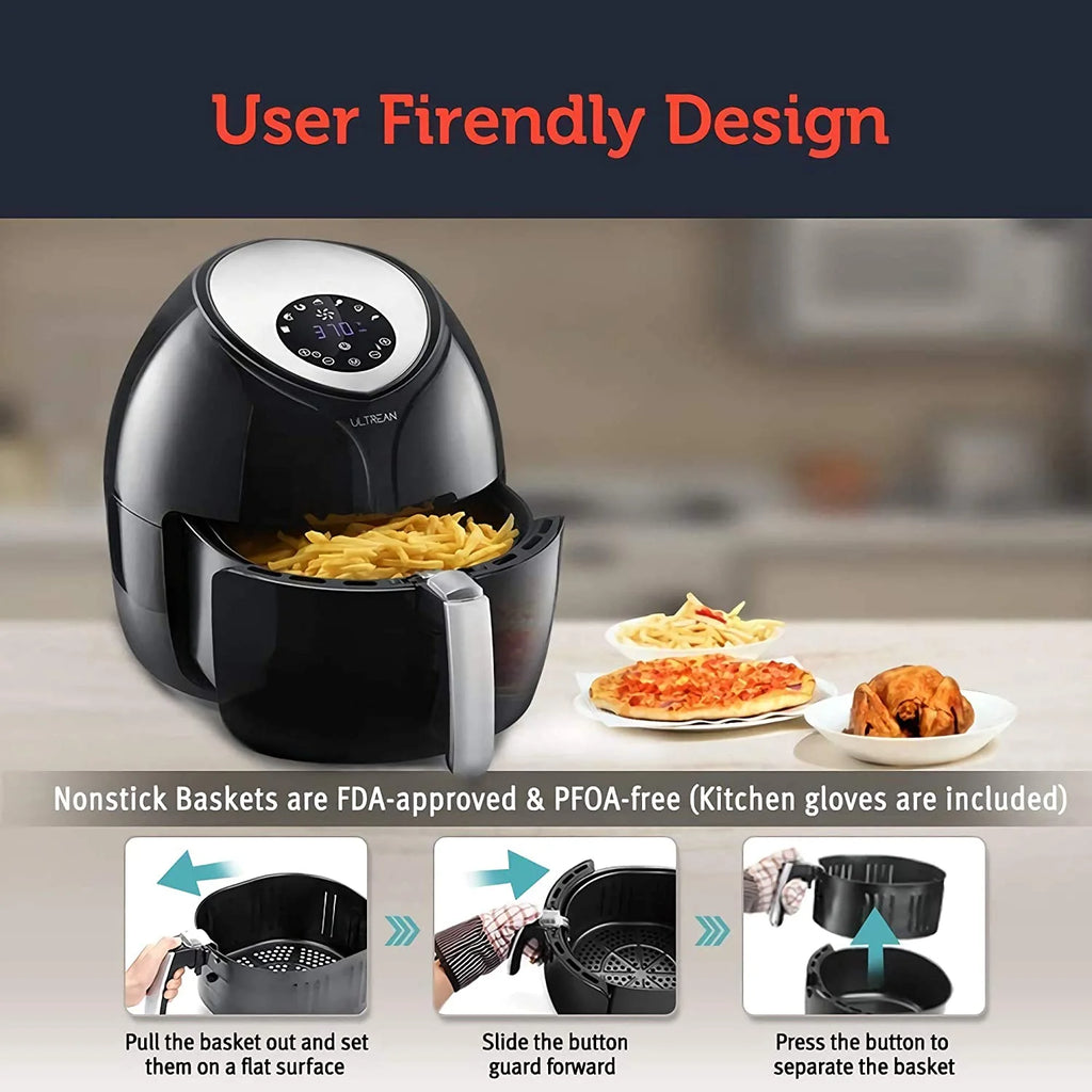 Large Air Fryer 8.5 Quart with Touch Screen (Black) U9885