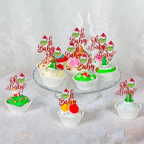 36 PCS Christmas Cupcake Toppers Double Sided Cupcake Picks A534