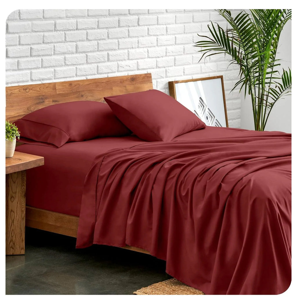 Rosewood 4 Piece Ultra-Soft Microfiber Full Bed Sheets O439979