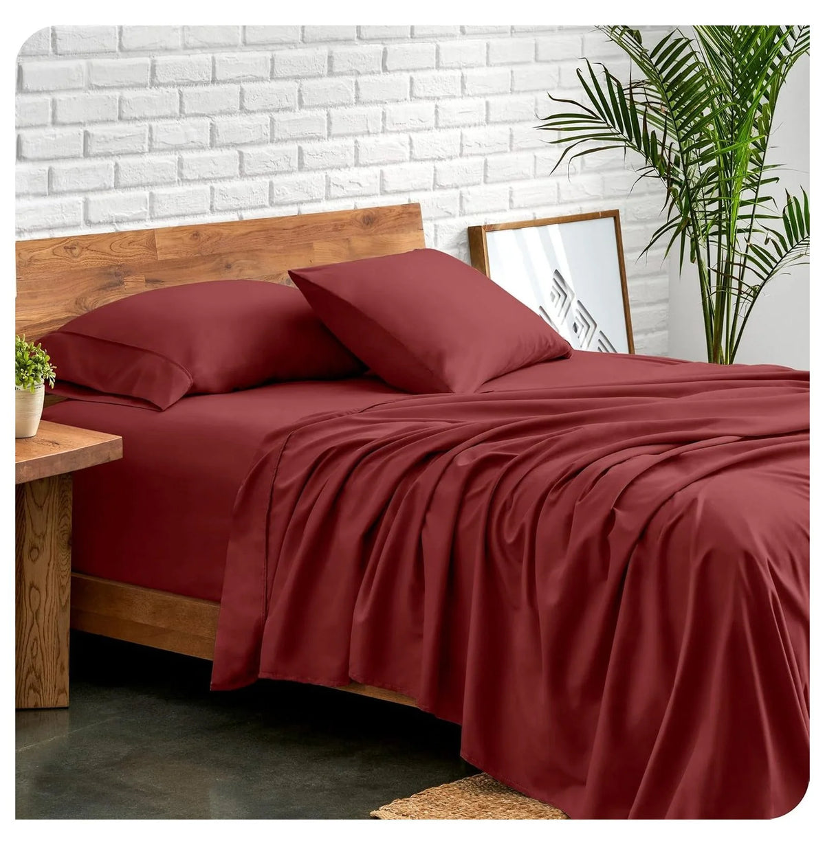 Rosewood 4 Piece Ultra-Soft Microfiber Full Bed Sheets O439979