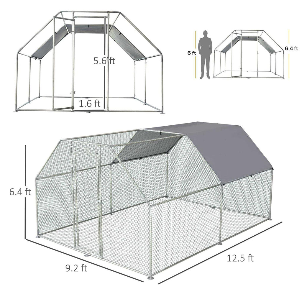 Galvanized Metal Chicken Coop with Cover Q596