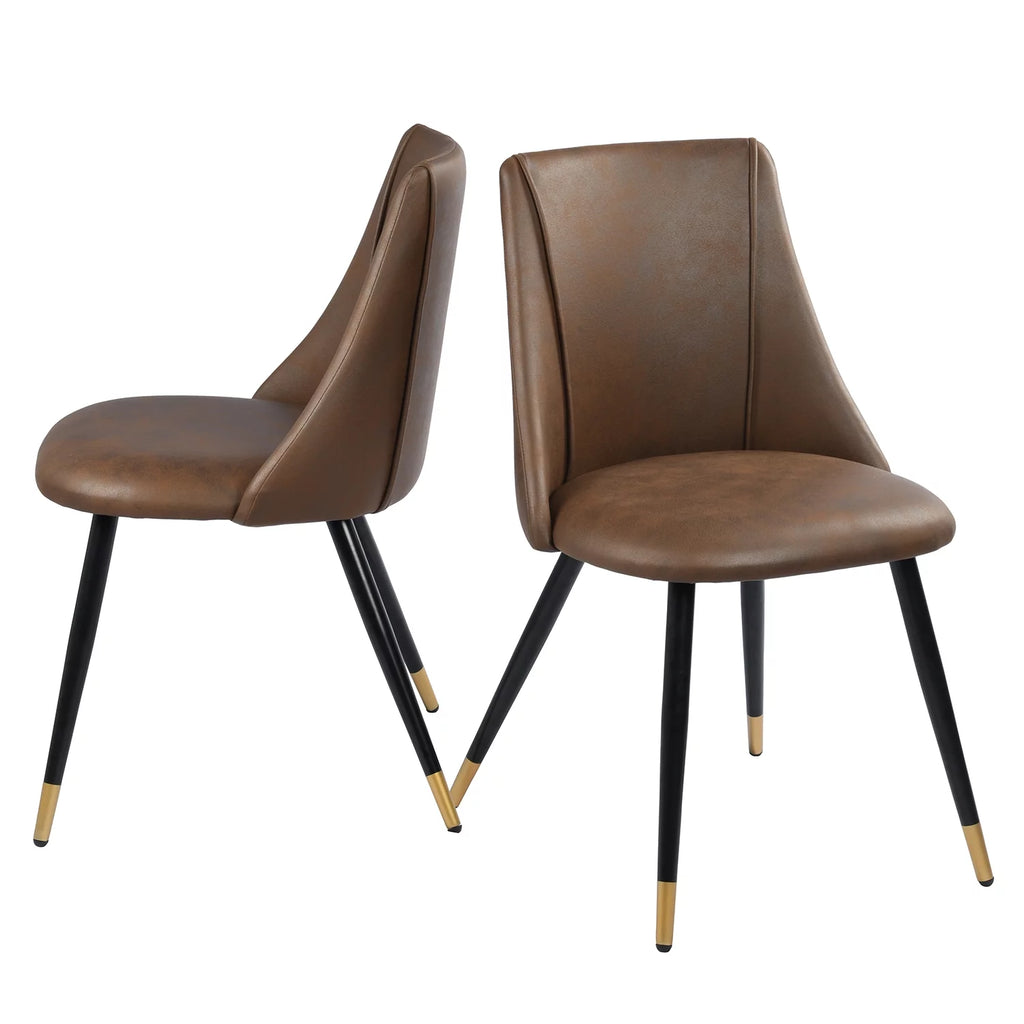 Upholstered Faux Leather Dining Chairs Set of 2 P4640