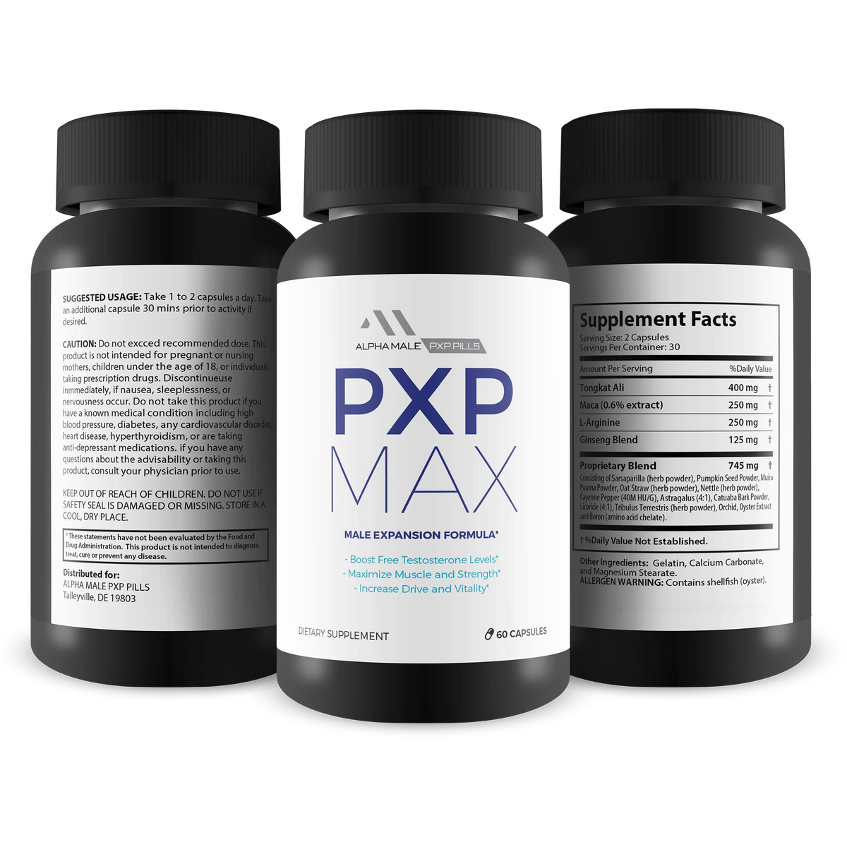 Male Expansion Formula Pills with L-Arginine, 30 Servings G5795
