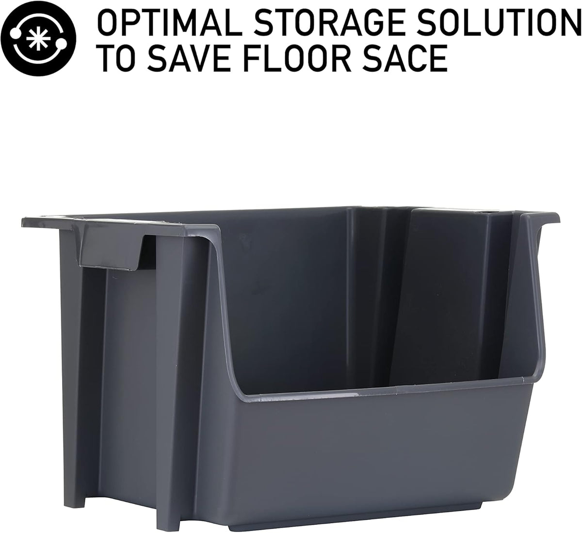 Black Pack of 3 Stackable Storage Bins E488205