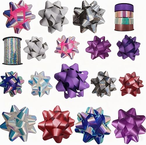 16 Gift Bows with 2 Rolls Curling Ribbons A4447