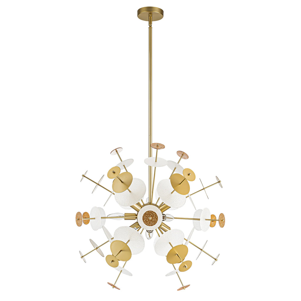 9-Light Linear Starburst Textured Glass Chandelier X699217