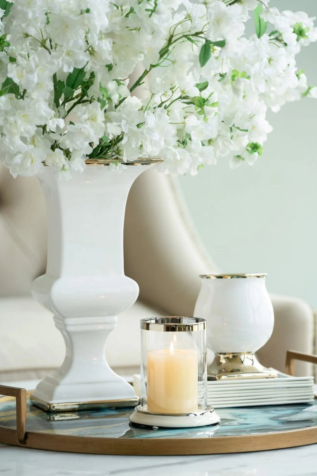 White Decorative Urn G163193