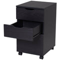 Black Wood Grain 3 Drawer Rolling File Cabinet I928593