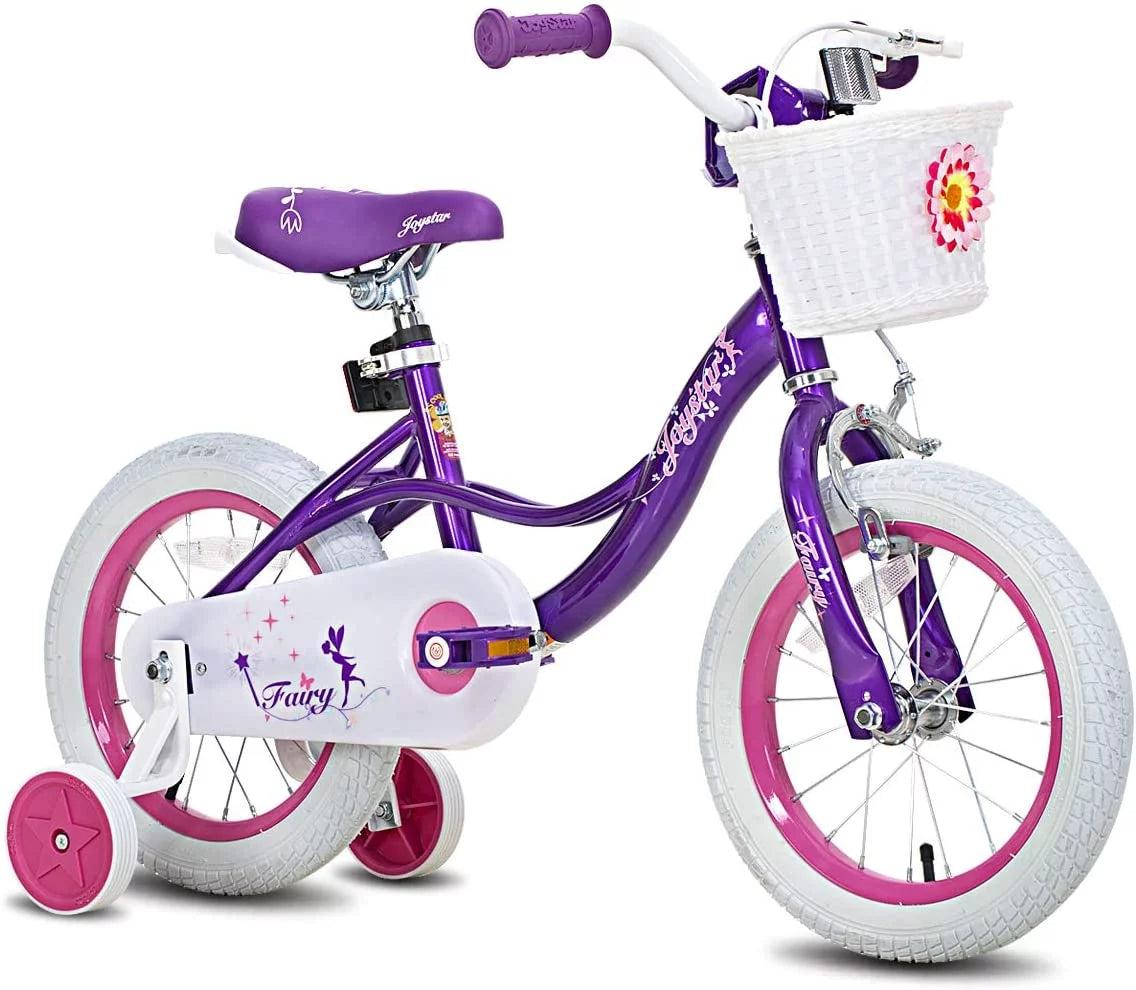 Pink 18 inch Kids Bike with Training Wheels J49345