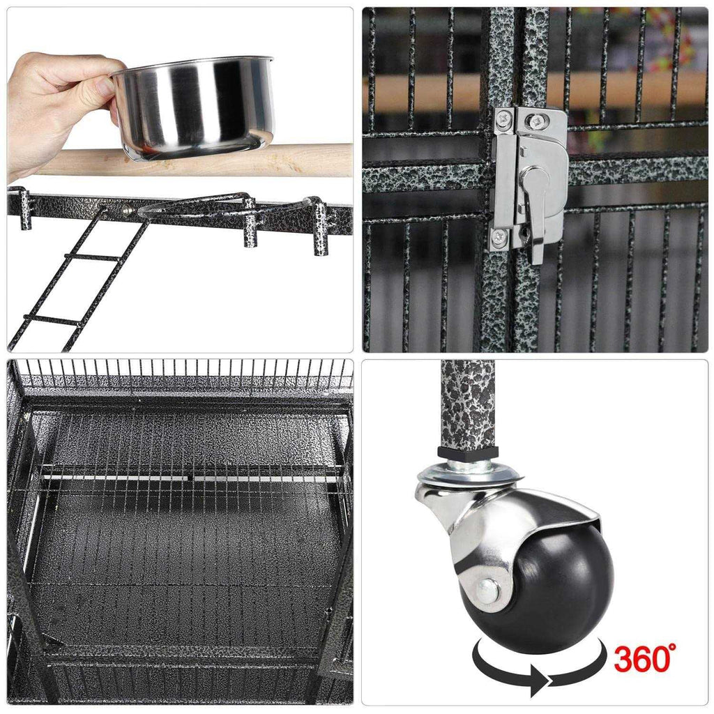 Wrought Iron Rolling Large Parrot Bird Cage I399