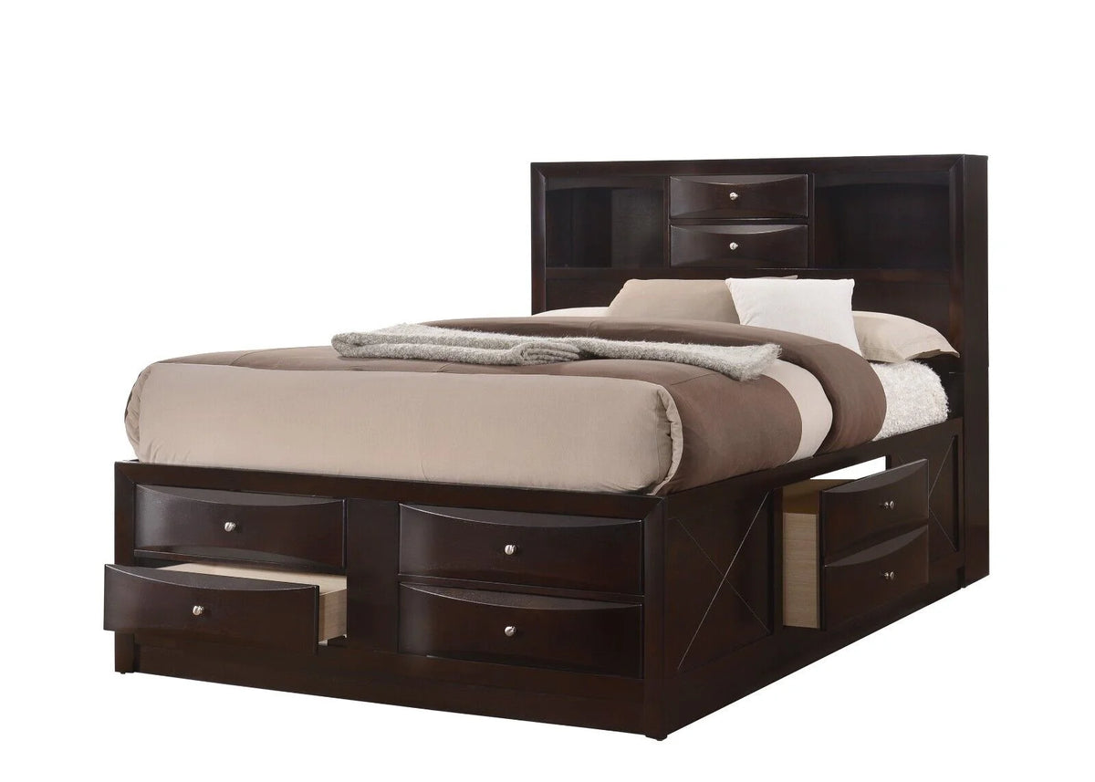 Queen Size 3pc Bedroom Set Storage Bed Chest Nightstand W37390