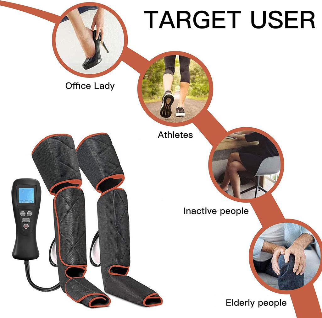 Arms Leg Massager with Heat Function, Foot Massager with 4 Modes 4 Intensities W156
