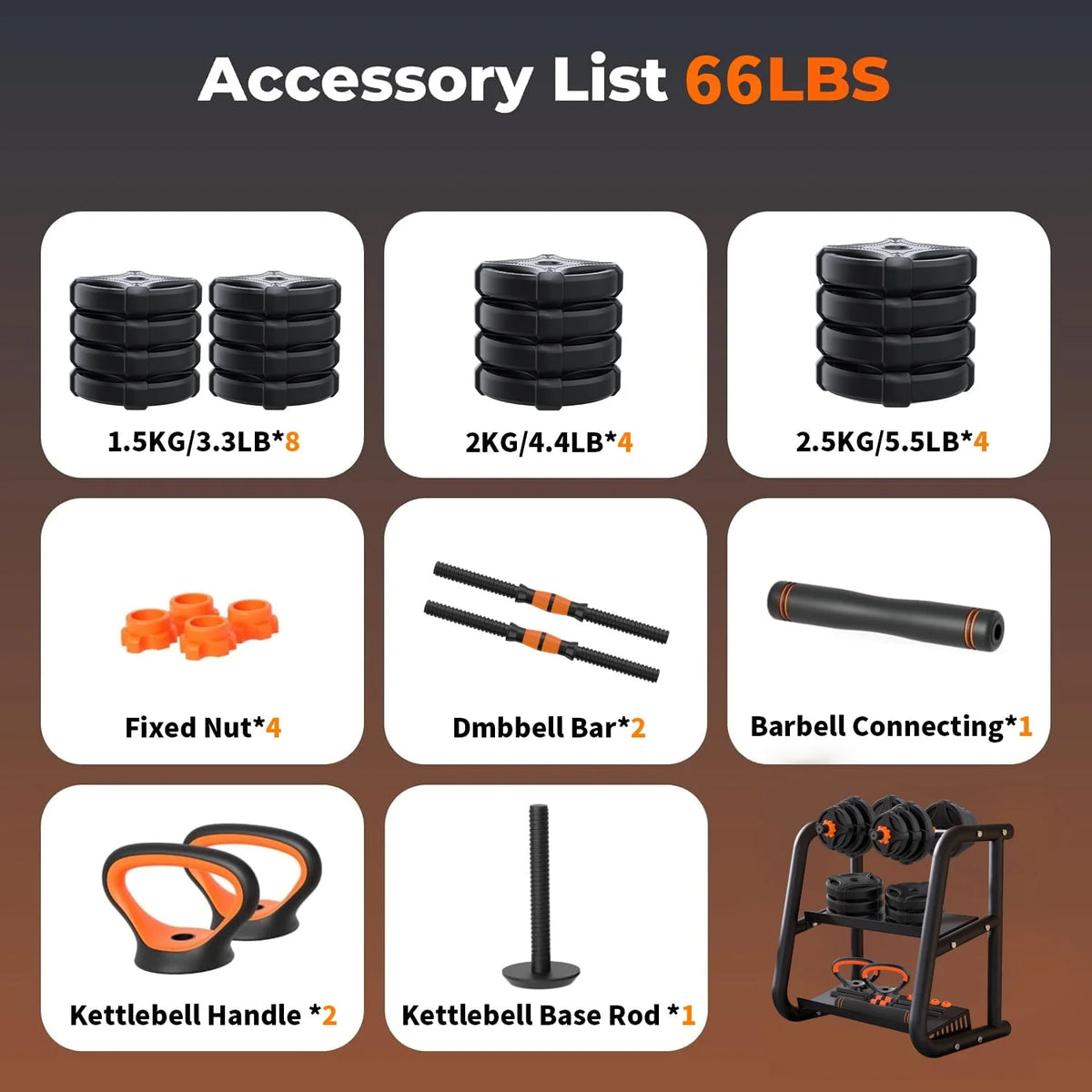 Adjustable Weight Dumbbell Set with Connector C327