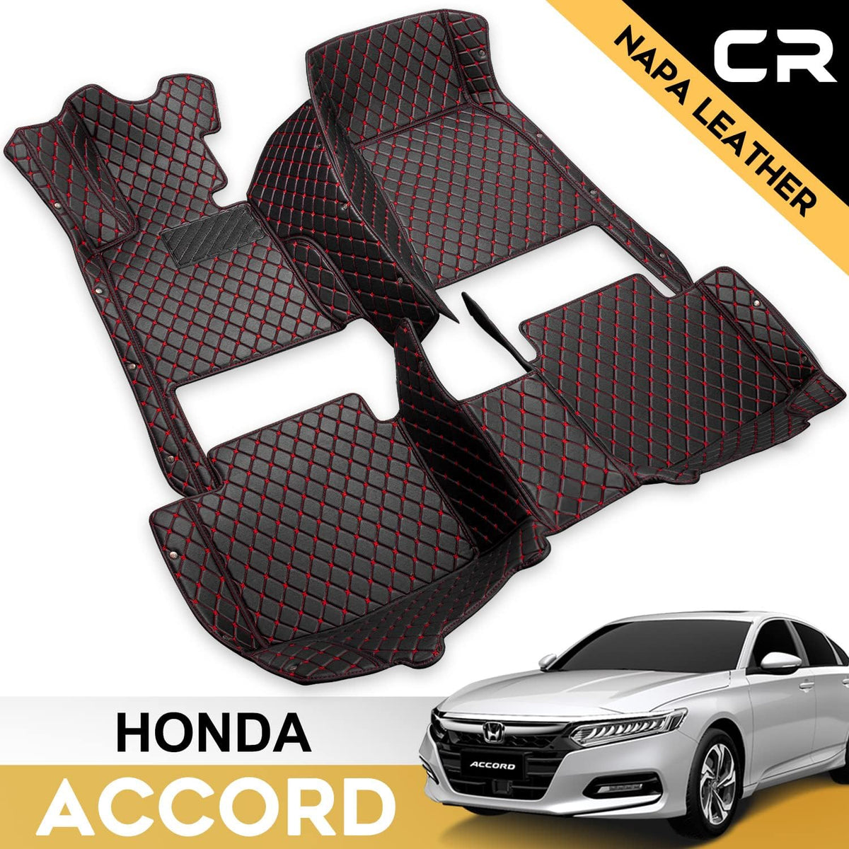 Leather Car Floor Mats 1st & 2nd Row Black Z90938