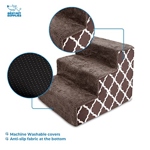 Brown Lattice 3-Step Foam Pet Steps Cover F4212