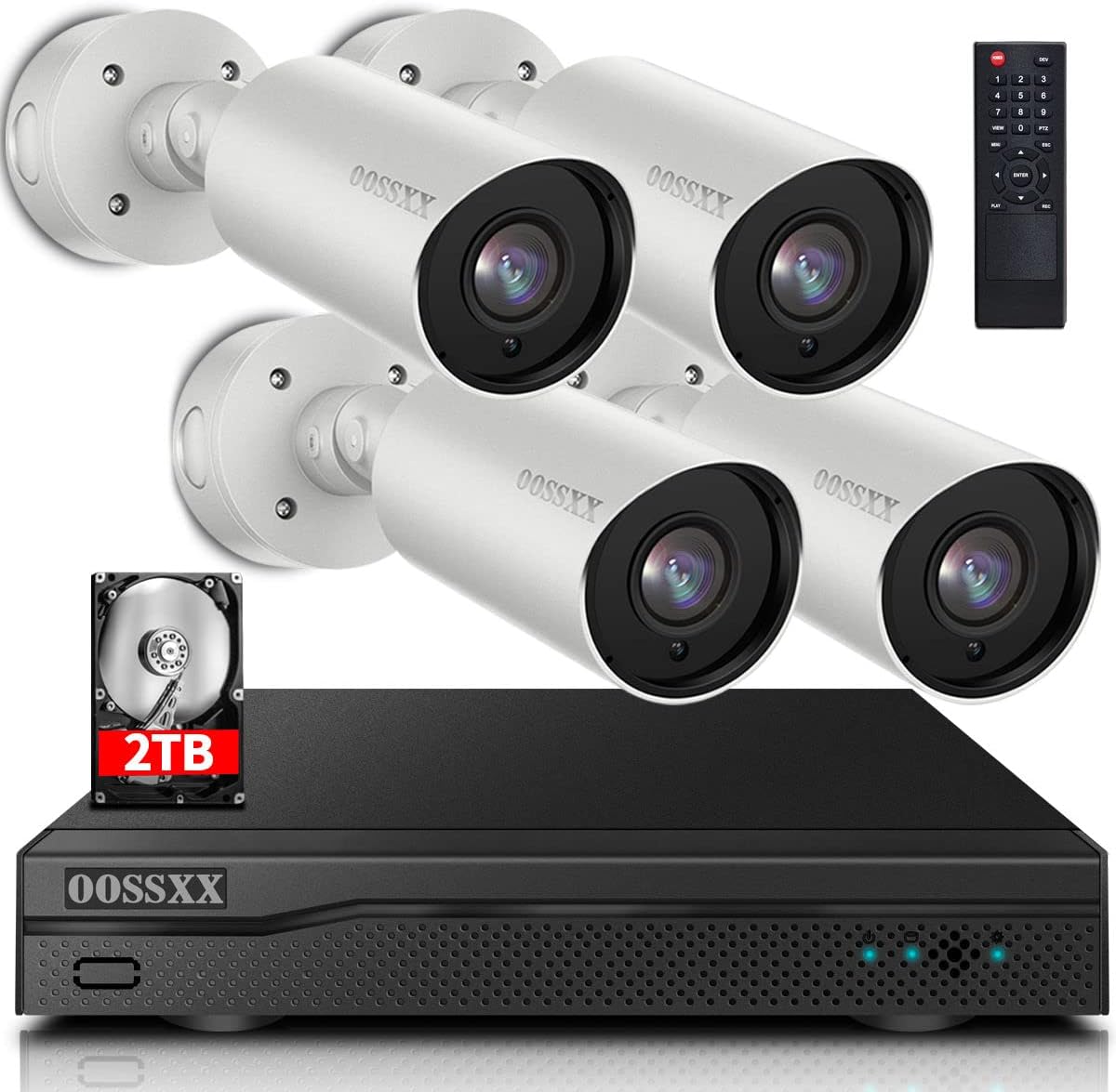 8 Channel POE Security Camera System with 4 IP67 Waterproof Cameras K744