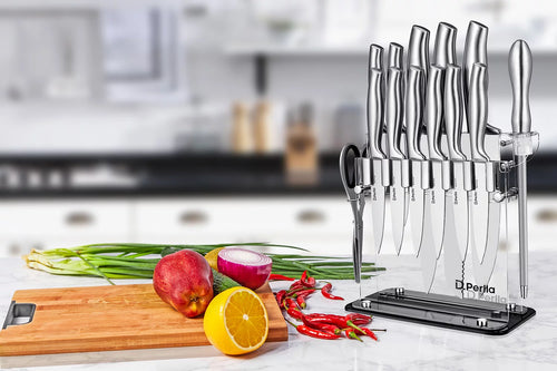14 Piece High Carbon Stainless Steel Kitchen Knife Set with Acrylic Stand K40513