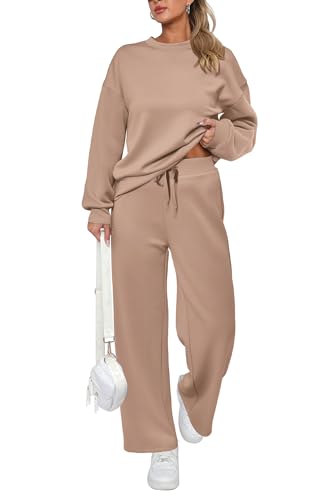 2 Piece Long Sleeve Pullover Tops And Long Pants Lounge Sets O563640