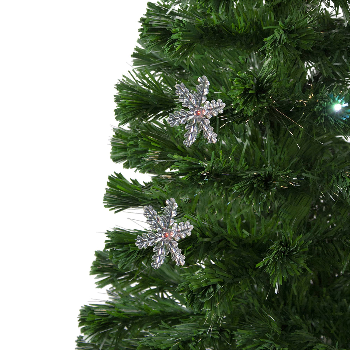 Pre-Lit Color Changing Fiber Optic Artificial Christmas Tree with Snowflakes C6054