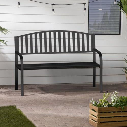 Weatherproof Anti-Rust Wrought Iron Outdoor Garden Bench M312613