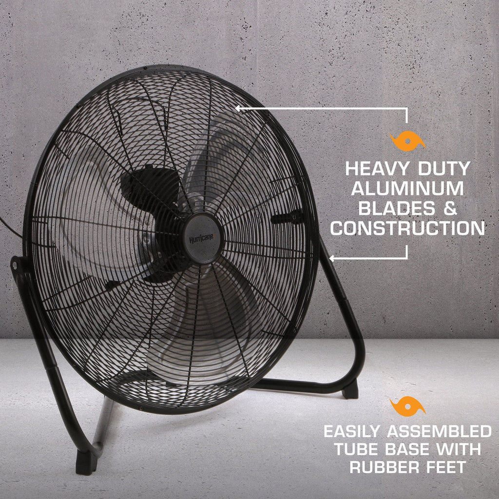 20 Inch High Velocity Metal Stand Fan, Black F155