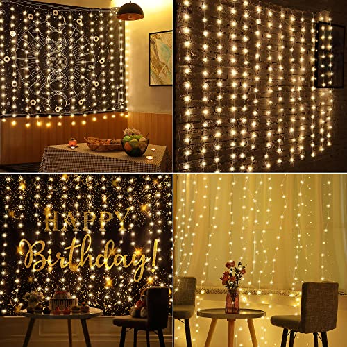 13 Strings 6.6 x 5 ft 8 Modes Curtain String Lights W426593