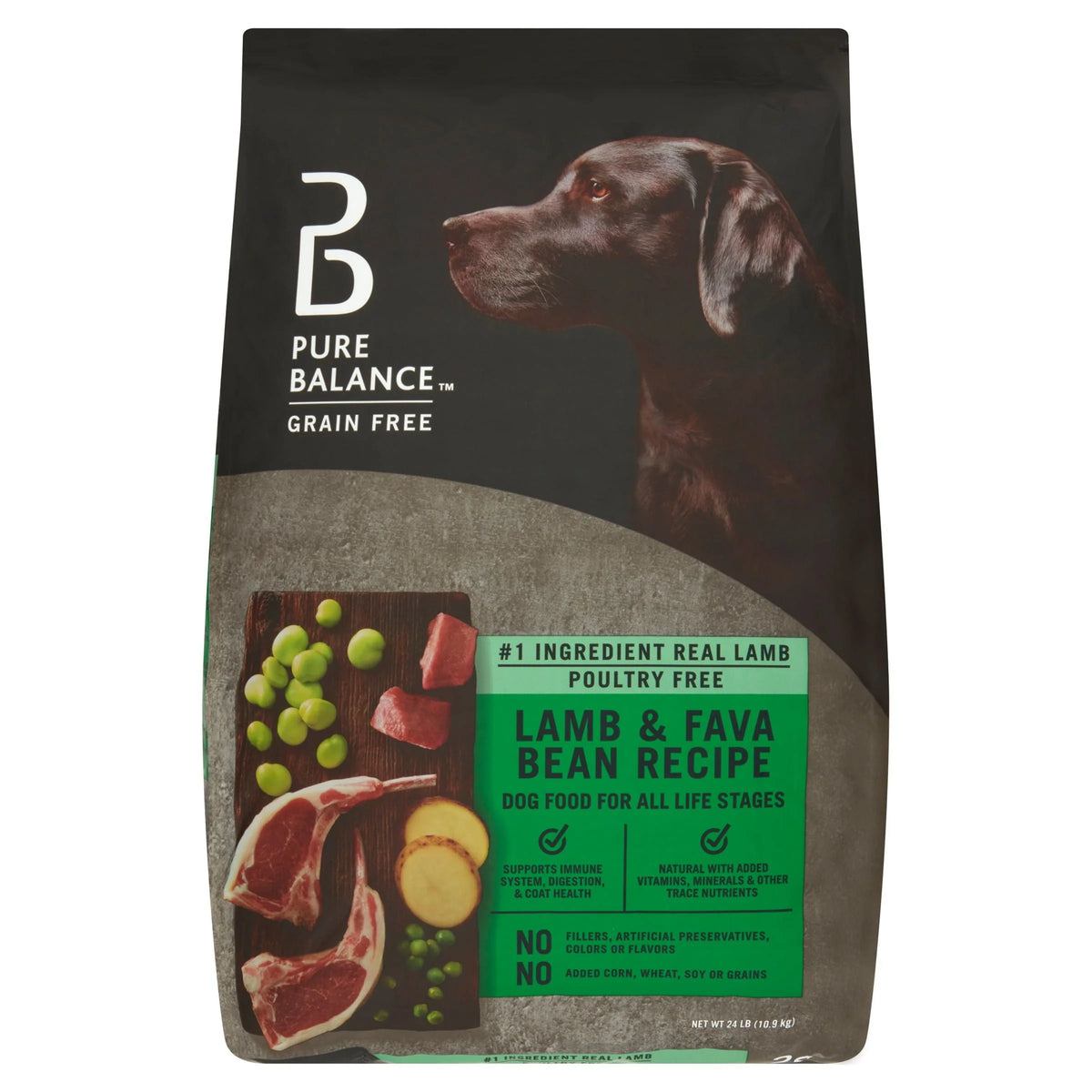 Lamb & Fava Bean Recipe Grain-Free Dry Dog Food 24 lbs Y343793