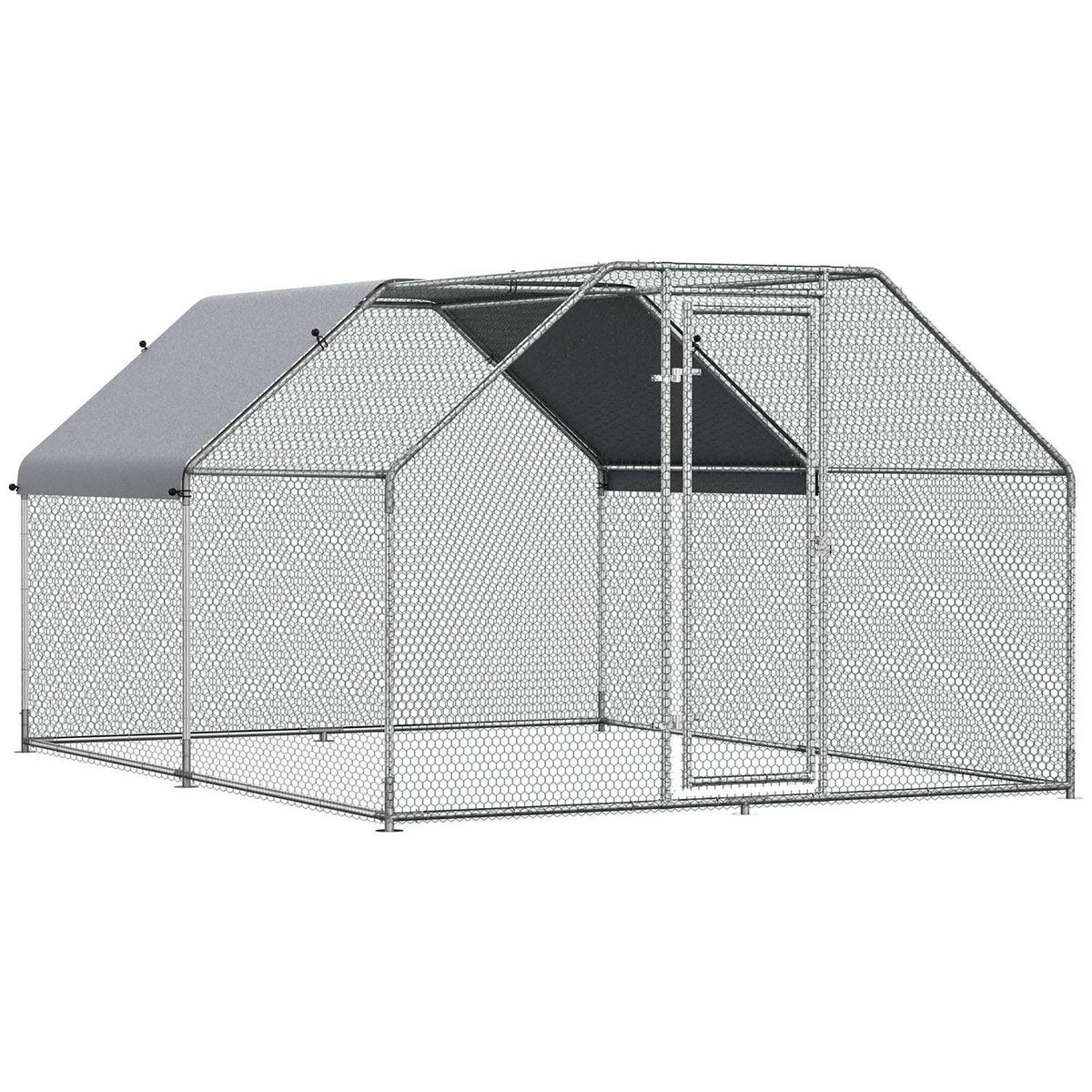 Galvanized Metal Chicken Coop with Cover Q596