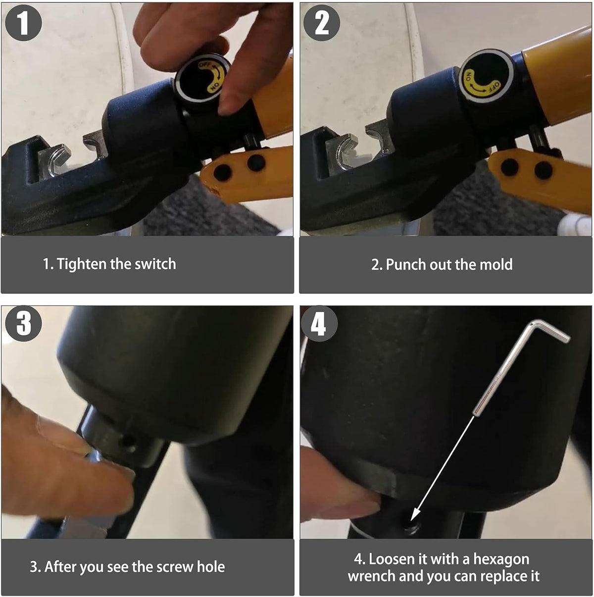 10 Ton Hydraulic Cable Crimper with 9 Dies C9289
