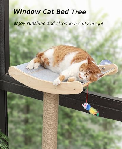 Cat Window Perch with Scratching Posts and Hammock Z205685