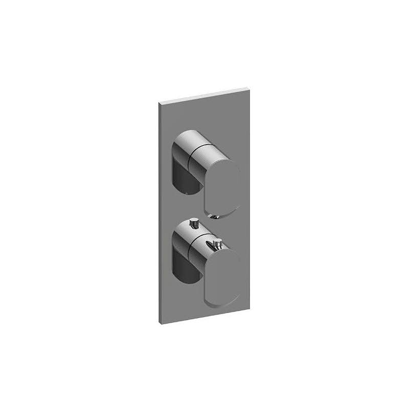 Polished Chrome 2-Hole Trim Plate with Handles J3921