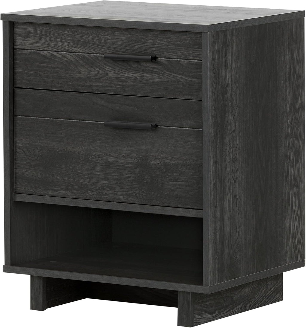 Gray Oak Nightstand with Cord Catcher Z6688