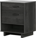 Gray Oak Nightstand with Cord Catcher Z6688