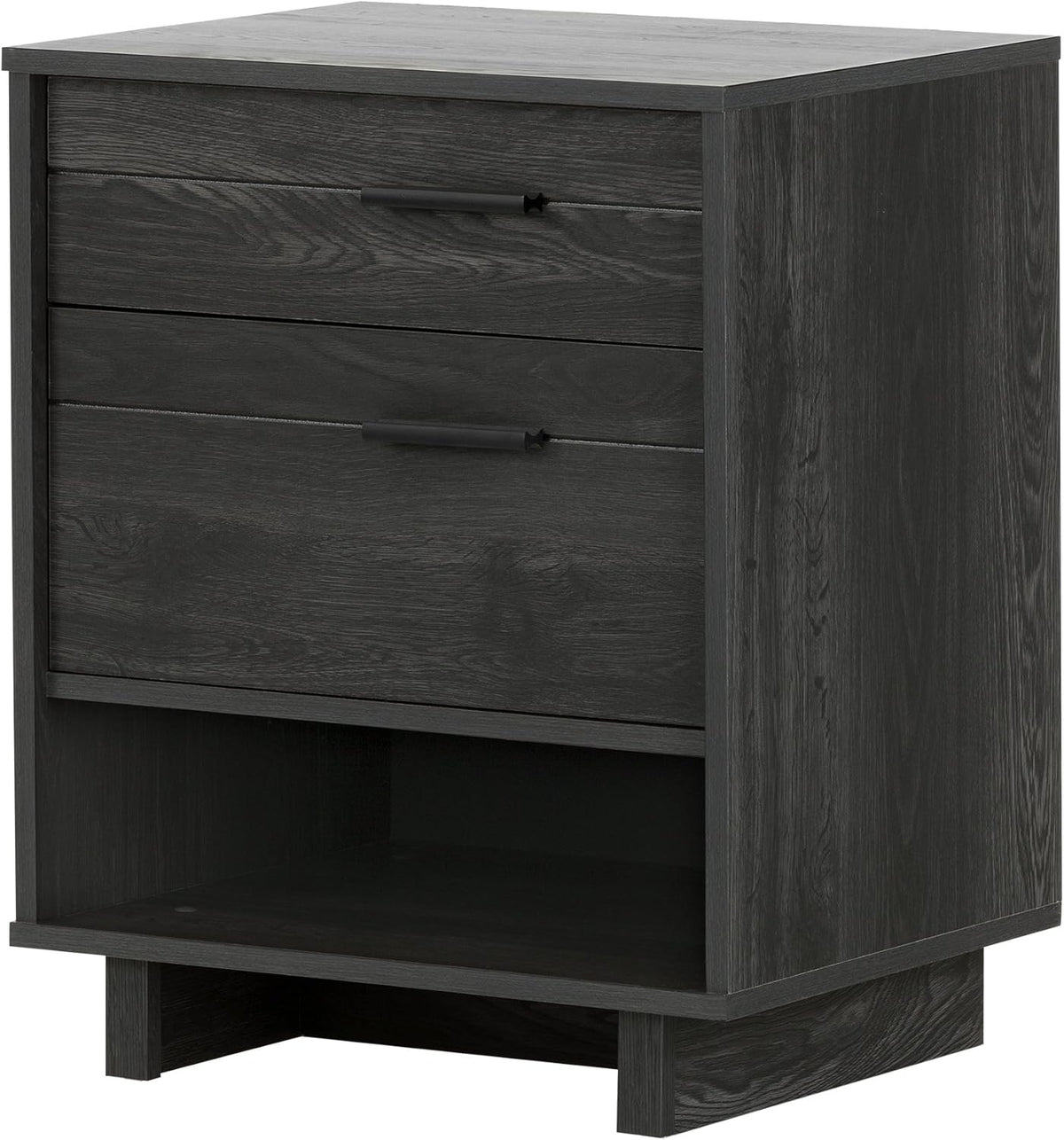 Gray Oak Nightstand with Cord Catcher Z6688