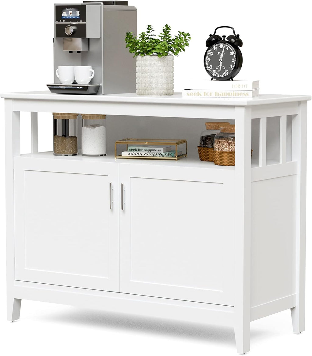 Black Freestanding Buffet Cabinet with Adjustable Shelf W6086